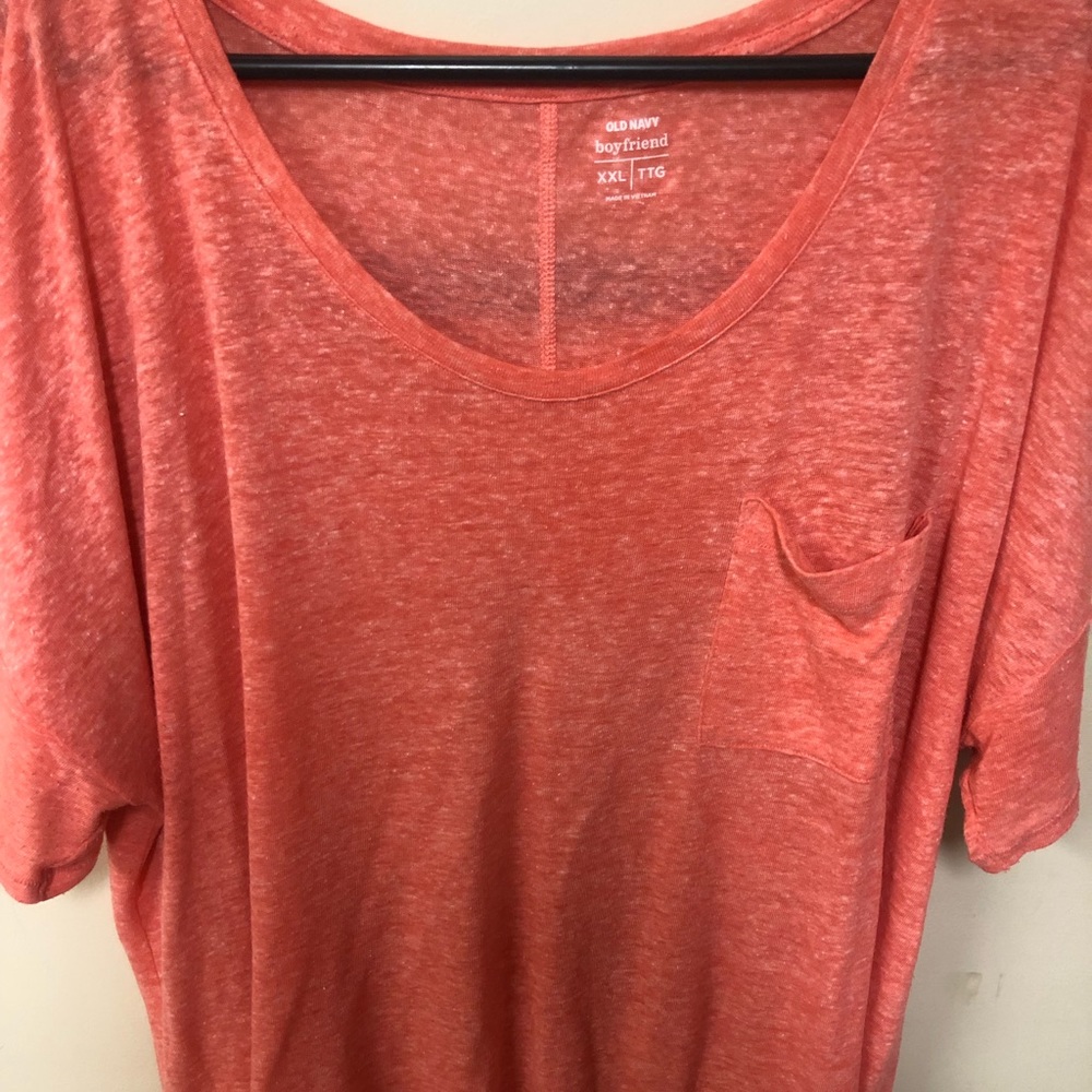 Slouchy coral boyfriend tee